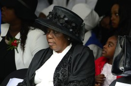 Senzo Meyiwa's mother Ntombifuthi Meyiwa at his funeral service. Gallo Images/Daily Sun/Trevor Kunene