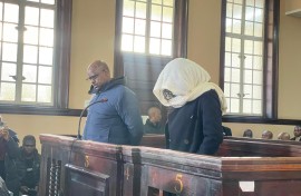 Julius Mkhwanazi and Witness K in court. eNCA/Naomie Kobbie