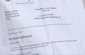 New Crossroads residents say they were issued with these letters in 2020 after their applications for housing were approved in 2016. 