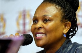 Busisiwe Mkhwebane. (Photo by Phill Magakoe / AFP)