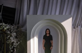 A memorial portrait of Elizabeth “Tsontso” Mokolo Moselakgomo. AFP/Emmanuel Croset