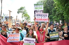 Members of Indigenous groups and activists marched in the Brazilian city of Belem, where President Luiz Inacio Lula da Silva is hosting a major summit on the Amazon rainforest