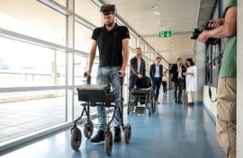 In May a man paralysed in a motorcycle accident regained the ability to walk thanks to implants  