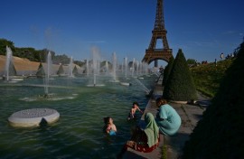 People have been seeking out water and shade to beat the heat in France