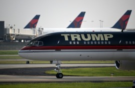 Trump Force One arrives at Atlanta Hartsfield-Jackson International on August 24, 2023