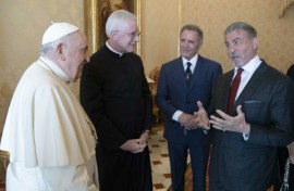 Sylvester Stallone visits Pope at Vatican