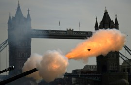 Gun salutes will be fired in London to mark the anniversary of the king's accession