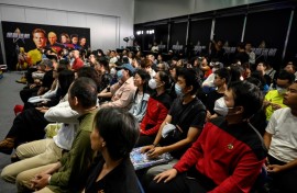 Fans attend mainland China's first official fandom event for science-fiction adventure franchise Star Trek at a shopping mall in Beijing