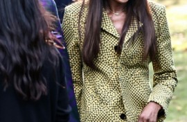 Model Naomi Campbell arrives for British fashion house Burberry's Spring/Summer 2024 collection
