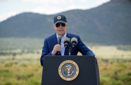 US President Joe Biden, pictured in Arizona in August 2023, has made the clean energy transition a key plank of his 2024 reelection bid