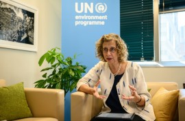 Inger Andersen, Under-Secretary-General of the United Nations and Executive Director of the UN Environment Programme, speaks during an interview at UN headquarters in New York City on September 21, 2023