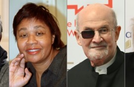 Some of the celebrated names being mentioned as possible Nobel literature laureates. From left to right: Lyudmila Ulitskaya, Jamaica Kincaid, Salman Rushdie and Jon Fosse