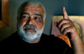 Khaled Khalifa speaks during an interview with AFP at his home in the Syrian capital Damascus in 2020