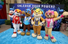 The 'Paw Patrol' mascots attend a screening of 'Paw Patrol: The Mighty Movie' in Los Angeles on September 17, 2023 