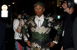 Pharrell presented his debut collection in Paris in June 