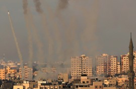 A salvo of rockets were fired by Palestinian militants from Gaza towards Israel days after launching a surprise attack