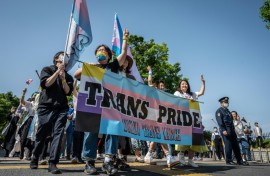 People attend the Tokyo Rainbow Pride parade in April 2023 to show support for members of the LGBTQ community