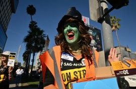The strike has not totally prevented actors from dressing up and having some fun this Halloween
