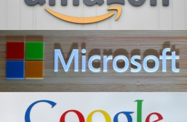 Amazon, Microsoft and Google are among the leaders in cloud computing services 