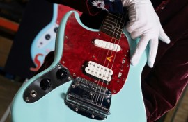 Kurt Cobain's Mustang guitar was still intact, unlike many which the grunge legend destroyed on stage