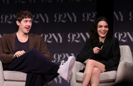 Tom Blyth and Rachel Zegler attend a New York event for their new film 'The Hunger Games: The Ballad of Songbirds & Snakes,' on November 16, 2023 