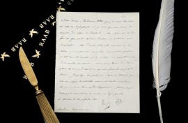 Image courtesy the Raab Collection in Philadelphia shows a letter sent by Napoleon during the Russian campaign