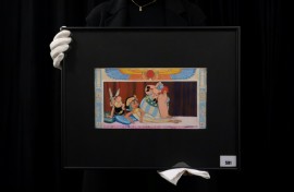The daughter of late French cartoonist Albert Uderzo has tried to block the sale saying the painting must have been stolen