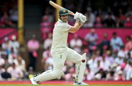 Australia's Mitchell Marsh plays a shot during the third day of the third Test 