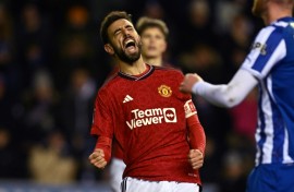 Bruno Fernandes scored in Man Utd's 2-0 FA Cup win at Wigan on Monday