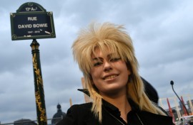 A fan on the new 'Rue David Bowie' in the French capital's 13th district