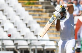 South Africa's Aiden Markram on his way to a century on the second day against India at Newlands. No other batsman reached 50 in the match