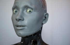 Humanoid AI robot 'Ameca' on display in Geneva last year. But how badly will AI hit the jobs market?