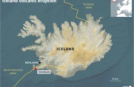 Map of Iceland locating the town of Grindavik