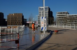 Construction of a section of the 2024 Olympic Village is running several weeks behind schedule