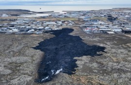 On Sunday, a volcanic fissure opened up in a field near the fishing town of Grindavik -- which had been hastily evacuated just hours earlier