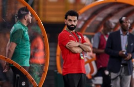 Mohamed Salah attended Monday's game between Egypt and Cape Verde in Abidjan