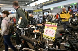 Special offers were on display at this year's bicycle trade fair in Stuttgart, Germany, as industry players tried to unload stocks