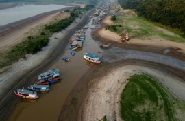 Severe drought dried up rivers and made it difficult to travel between cities in the state of Amazonas