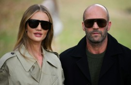 'Beekeeper' star Jason Statham is seen with his partner, actress and model Rosie Huntington-Whiteley, at a fashion event in London on September 18, 2023