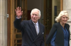 Charles was accompanied by his wife Queen Camilla