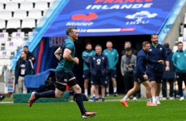 Ireland's flanker Peter O'Mahony training ahead of Six Nations opener against France