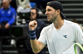 Jan-Lennard Struff helped Germany advance to the Davis Cup finals with victory over Hungary