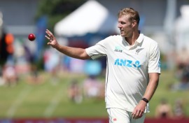 New Zealand's Kyle Jamieson ensured the visitors were unable to launch an unlikely fightback on day four, taking 4-58
