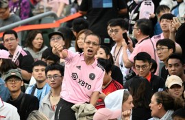 Enthusiasts who paid upwards of 4,800 Hong Kong dollars ($500) to see Messi chanted "Refund!" and gave thumbs-down signs 