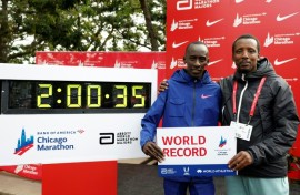 Kenya's Kelvin Kiptum  exploded onto the marathon scene when he ran a world record 2:00:35 in Chicago