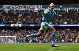 Erling Haaland scored his first goals since November in Man City's 2-0 win over Everton