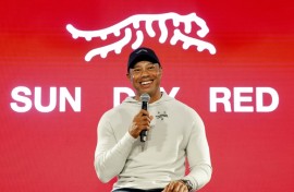 Tiger Woods, a 15-time major golf champion, launched his new golf apparel line under the 'Sun Day Red' brand after last month ending a 27-year partnership with Nike