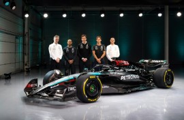 Lewis Hamilton (second from left) wants to get Mercedes 'back to where we once were' as he starts his final season with the team