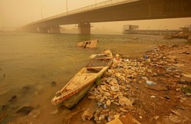 A sandstorm hits Iraq's southern city of Basra in November 2022