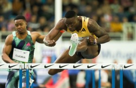 US sprint king Grant Holloway set a world record in the 60m hurdles at the US Indoor Championships on Friday
